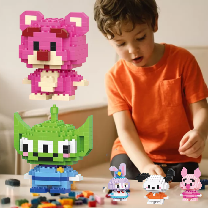 PACK X5 Mini Bricks - Bloques de construcción personajes disney para niños