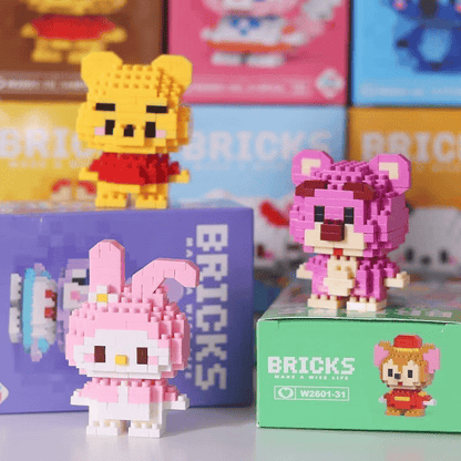 PACK X5 Mini Bricks - Bloques de construcción personajes disney para niños